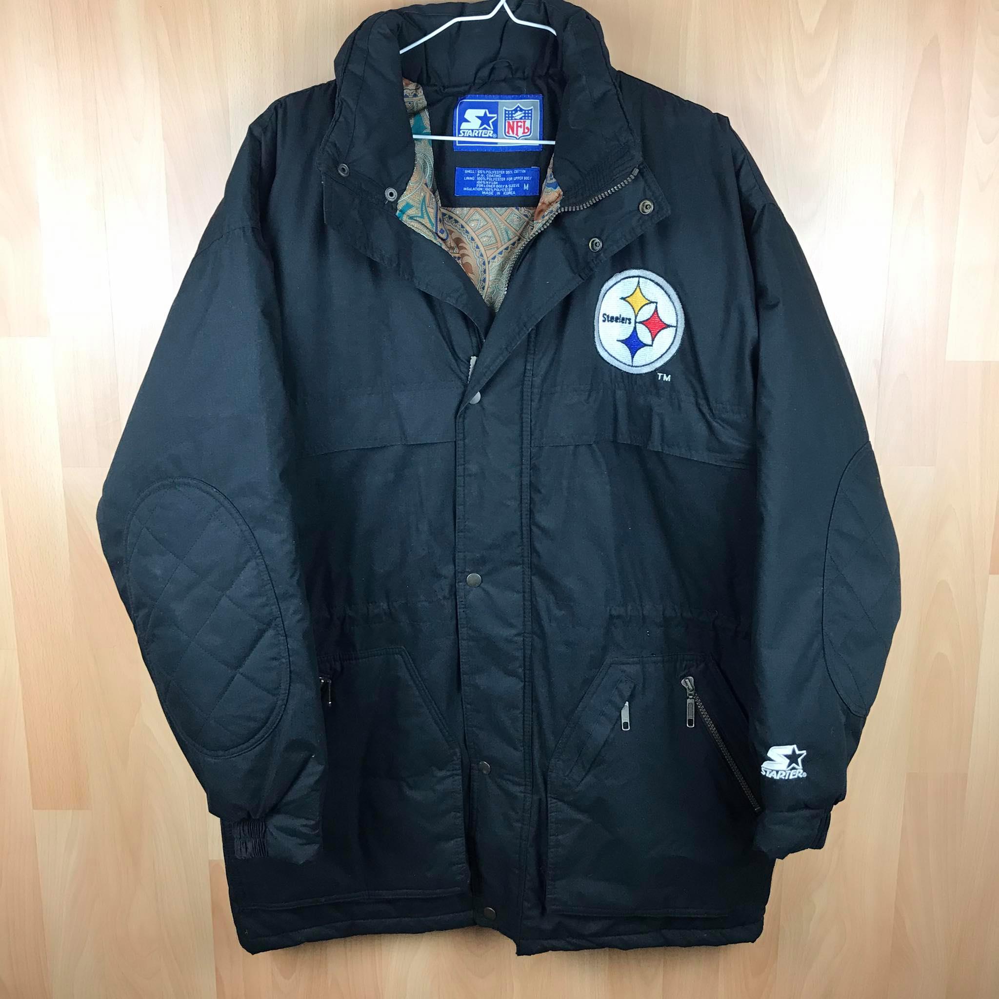 Pittsburgh Steelers Starter NFL Vtg Winter Jacket M - throwusback.com