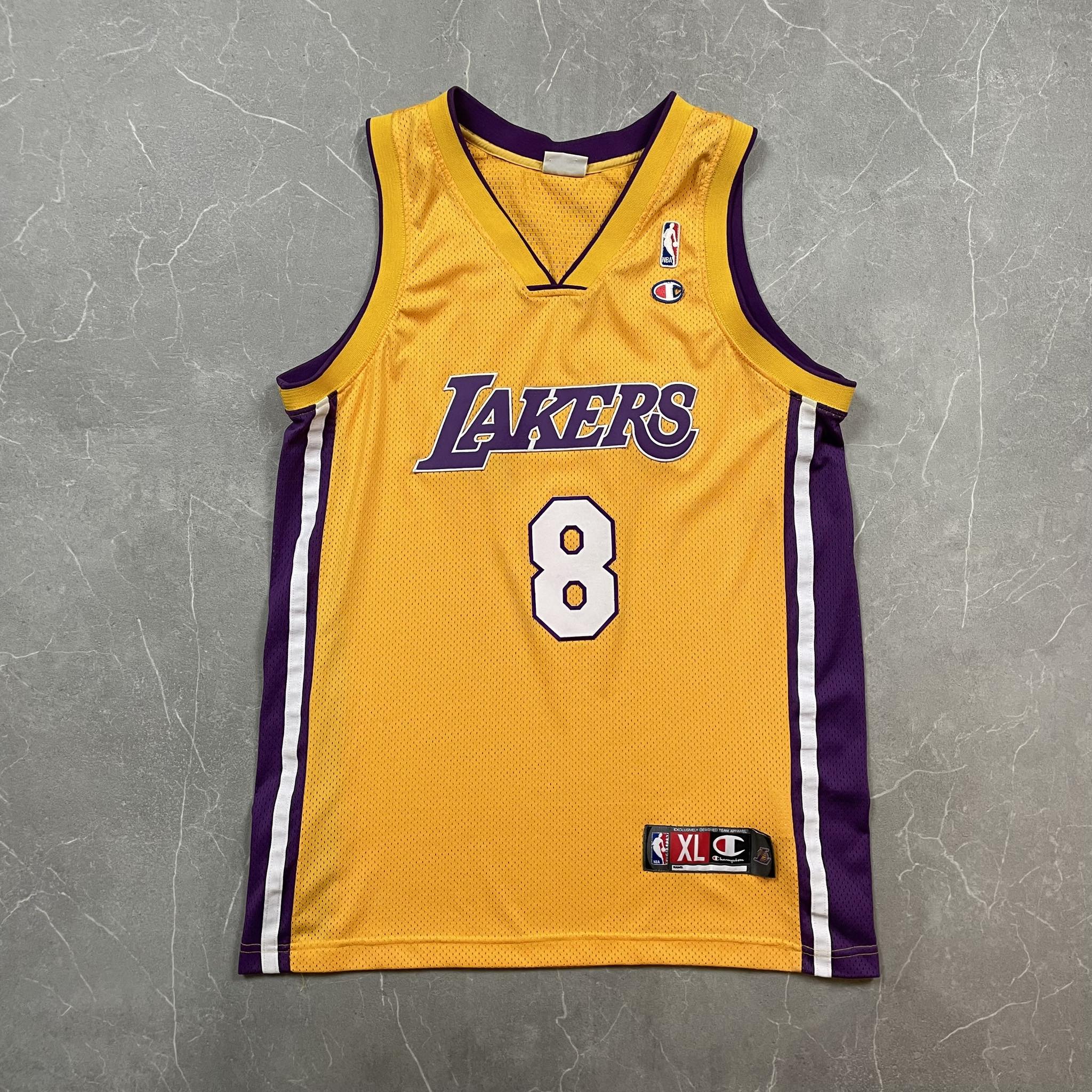 Los Angeles Lakers Kobe Bryant Vintage Champion Authentic NBA Jersey XL ylw