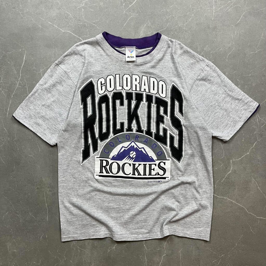 Colorado Rockies Vintage MLB Double Sleeve T Shirt L