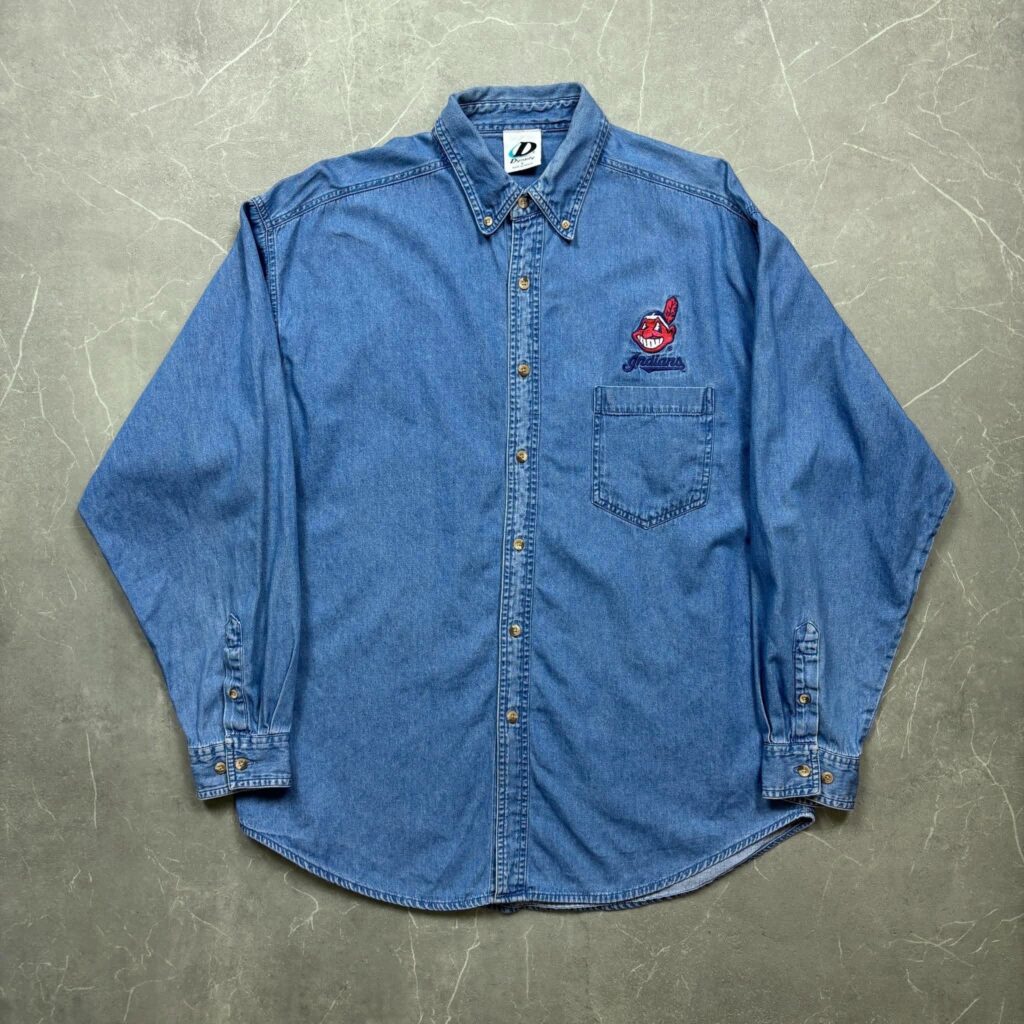 Cleveland Indians Vintage Denim Shirt L