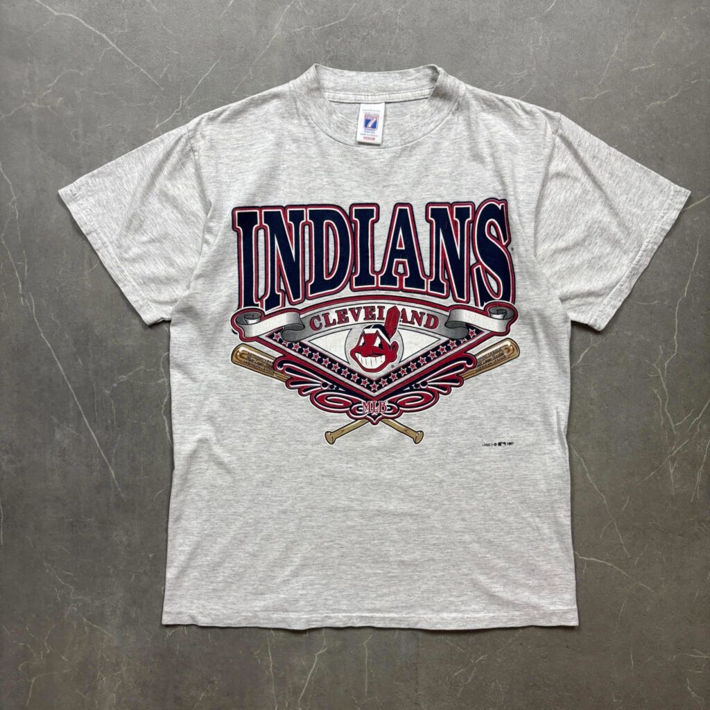 Cleveland Indians Vintage 1997 Logo7 MLB T shirt M ash