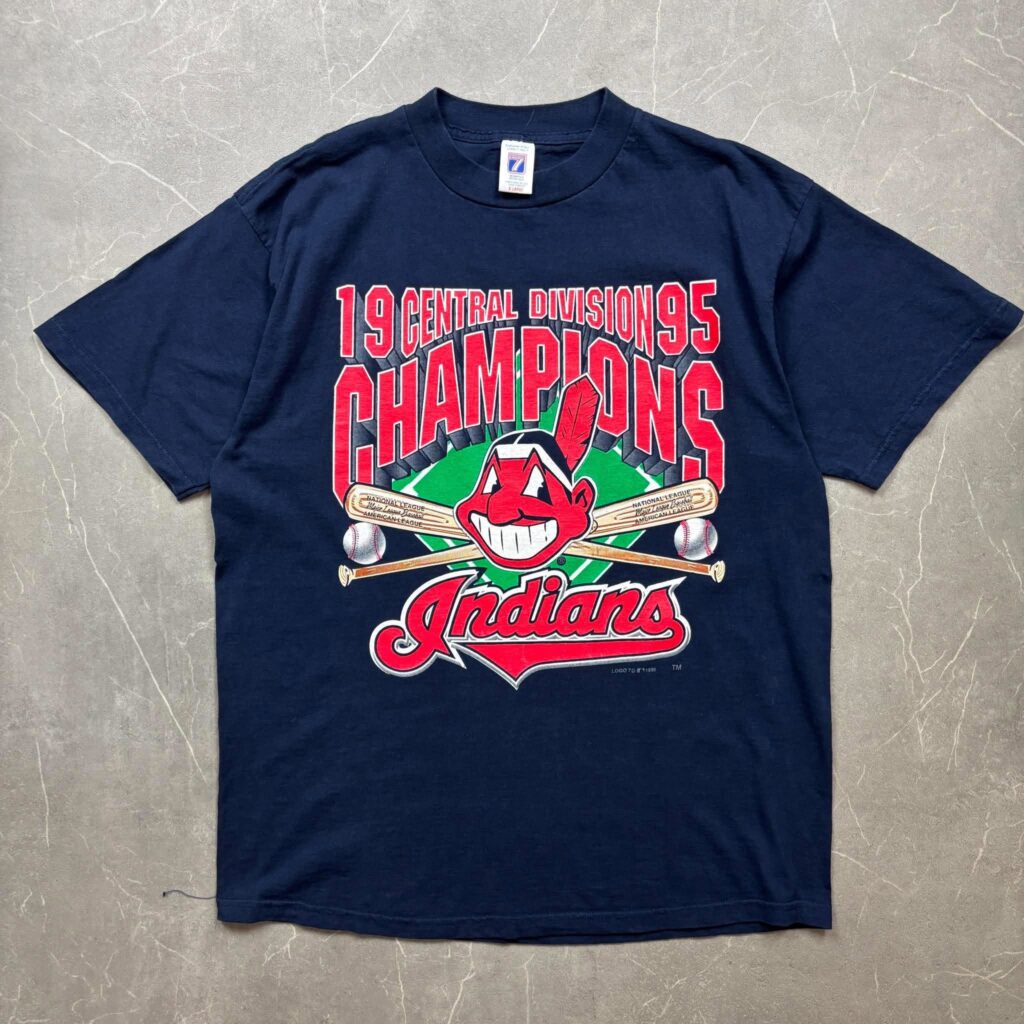 Cleveland Indians Vintage 1995 Champs Logo7 MLB T shirt XL