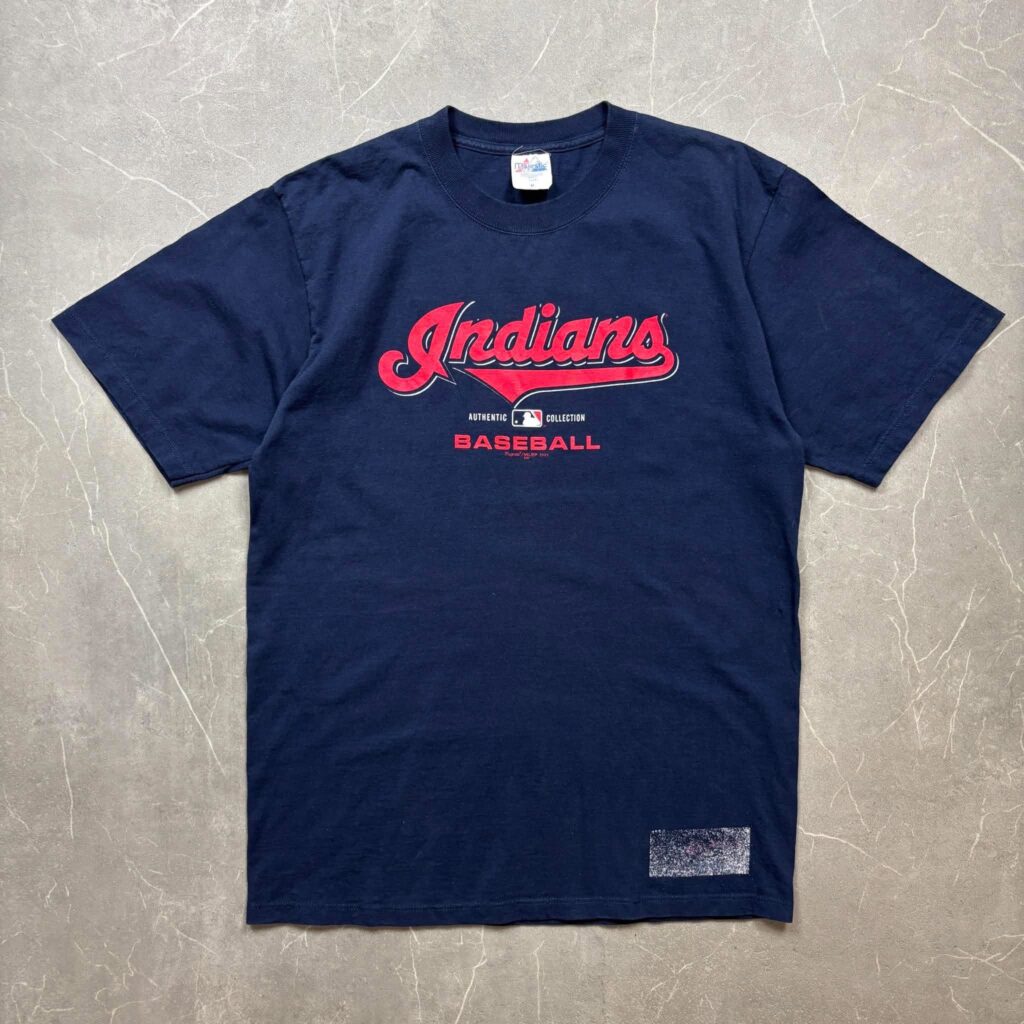 Cleveland Indians Vintage Majestic MLB Script Logo Tee M
