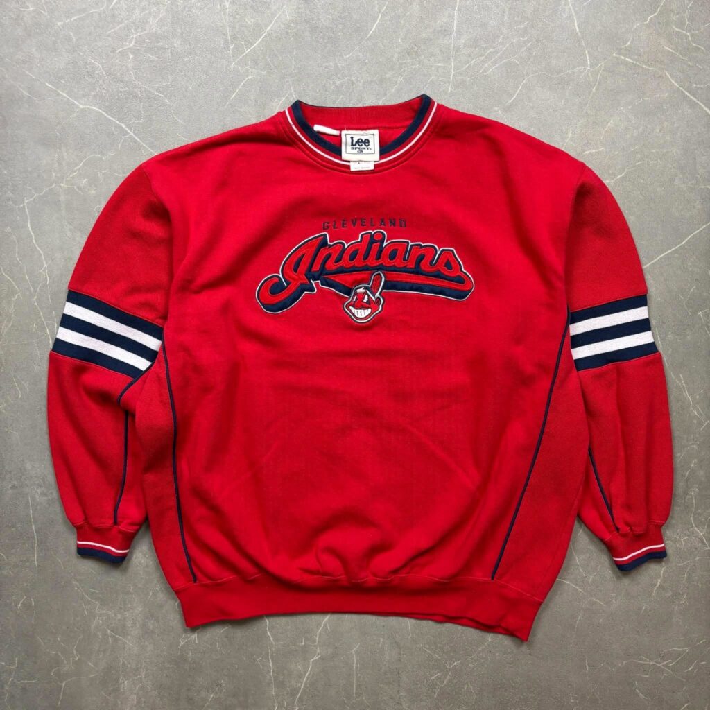 Cleveland Indians Vintage Lee Sport MLB Crewneck XL red