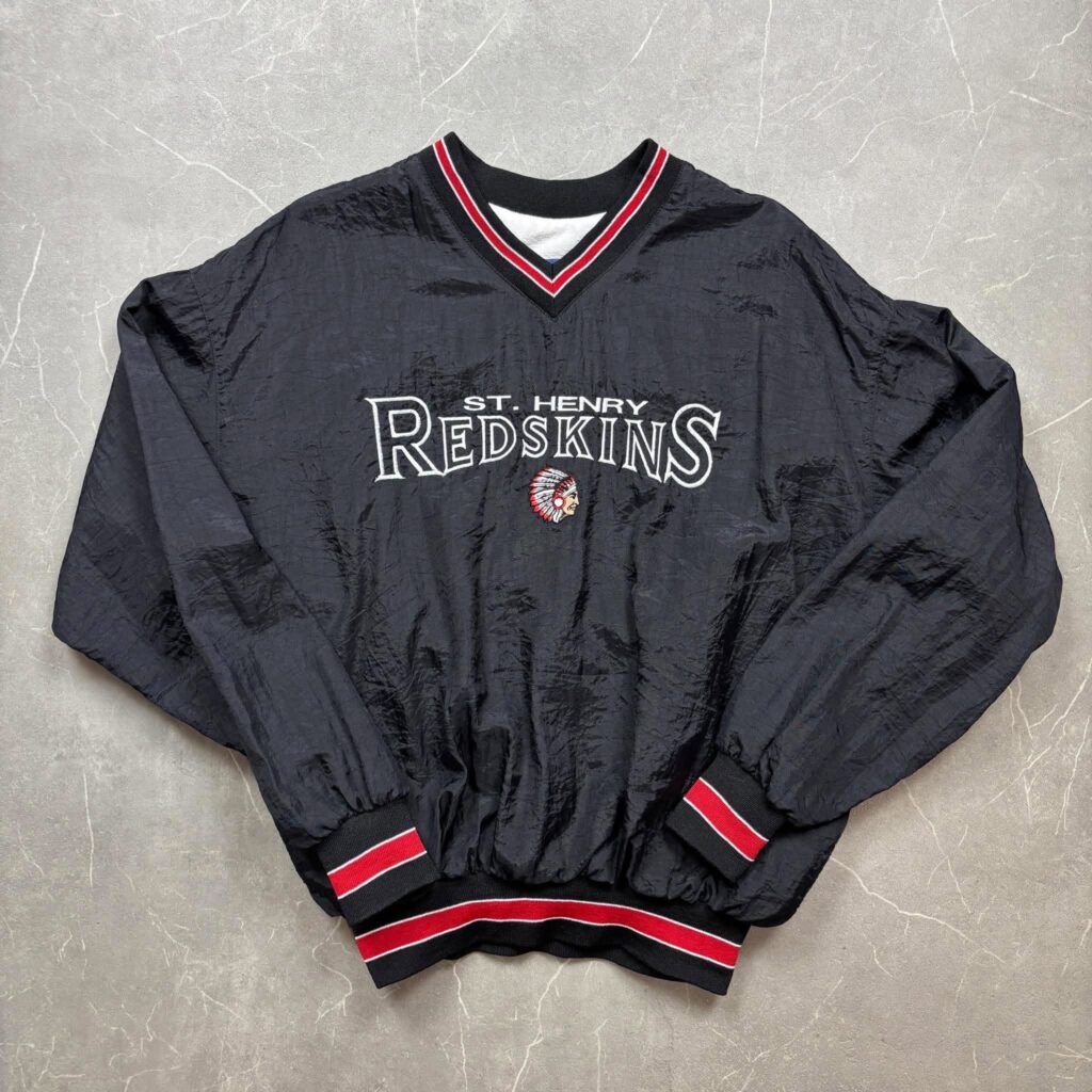 St Henry Redskins Vintage V Neck Pullover Jacket L