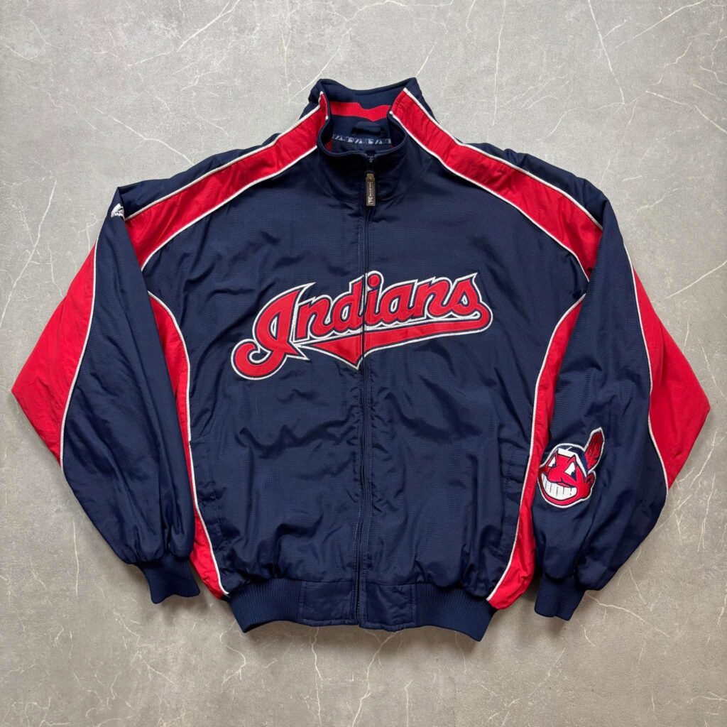 Cleveland Indians Vintage Majestic MLB On Field Jacket M