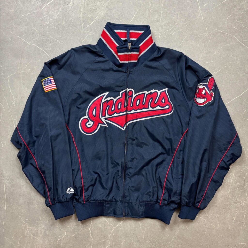 Cleveland Indians Vintage Majestic On Field MLB Jacket M