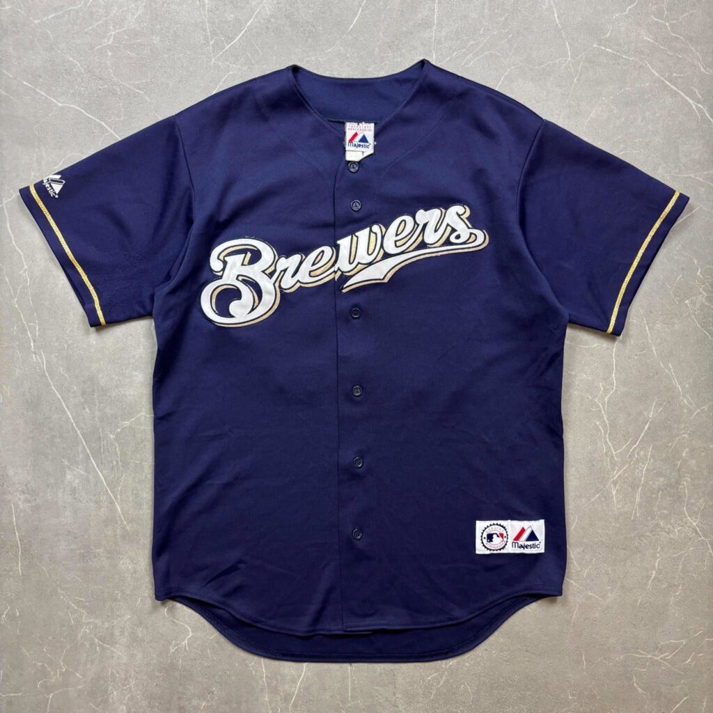 Milwaukee Brewers Weeks Vintage Majestic MLB Jersey L